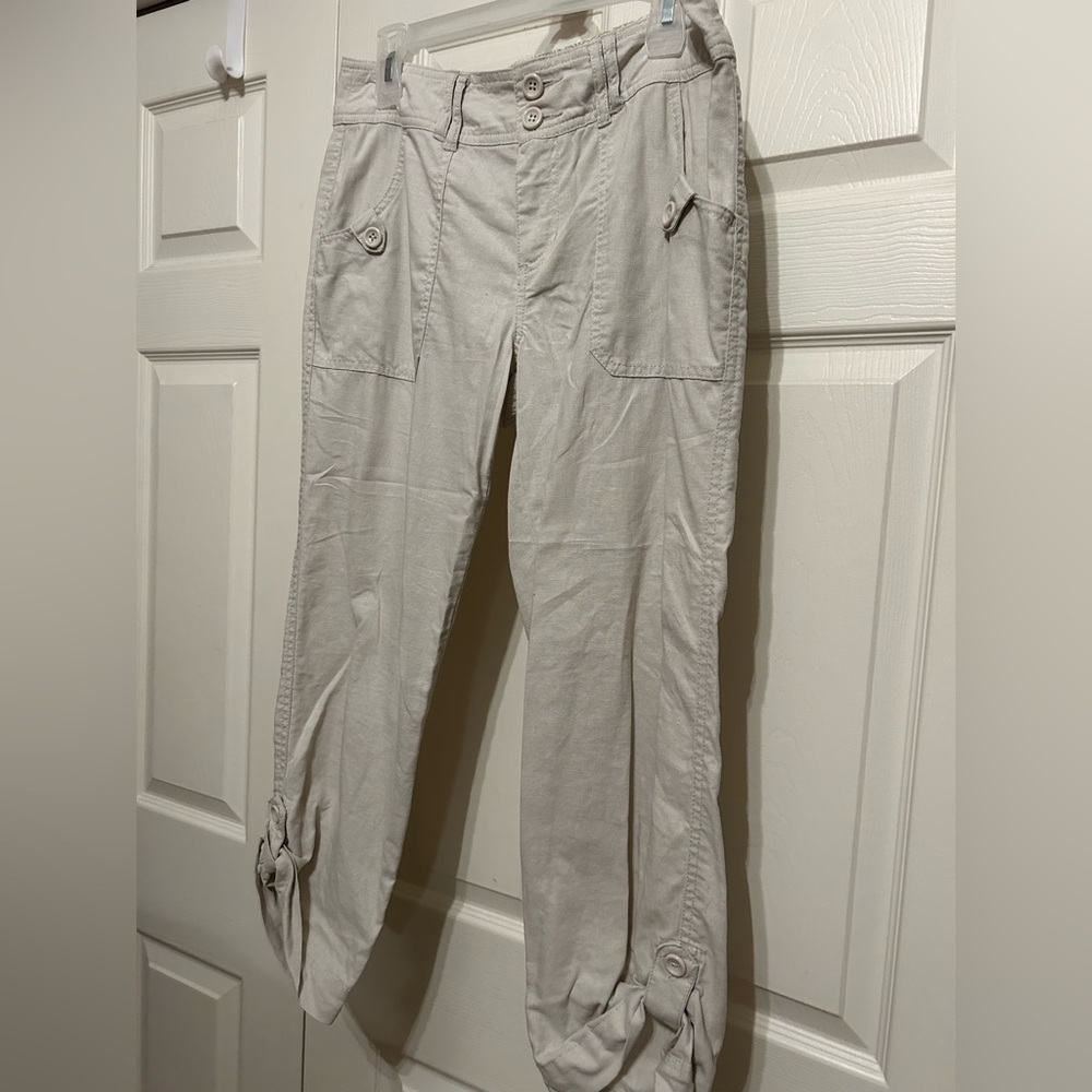 Lady Hathaway 3/4 Length Linen Cargo Pants (Capris)